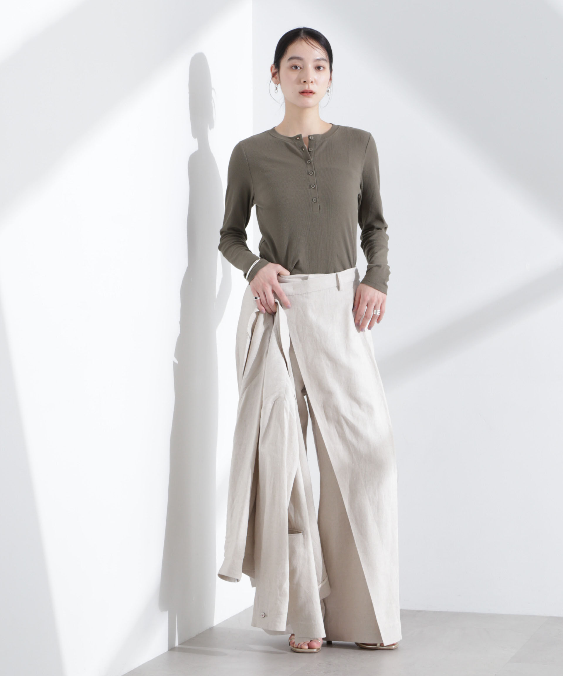 nano･universe「シアーリブヘンリーネックトップス」|Tシャツ・カットソー|