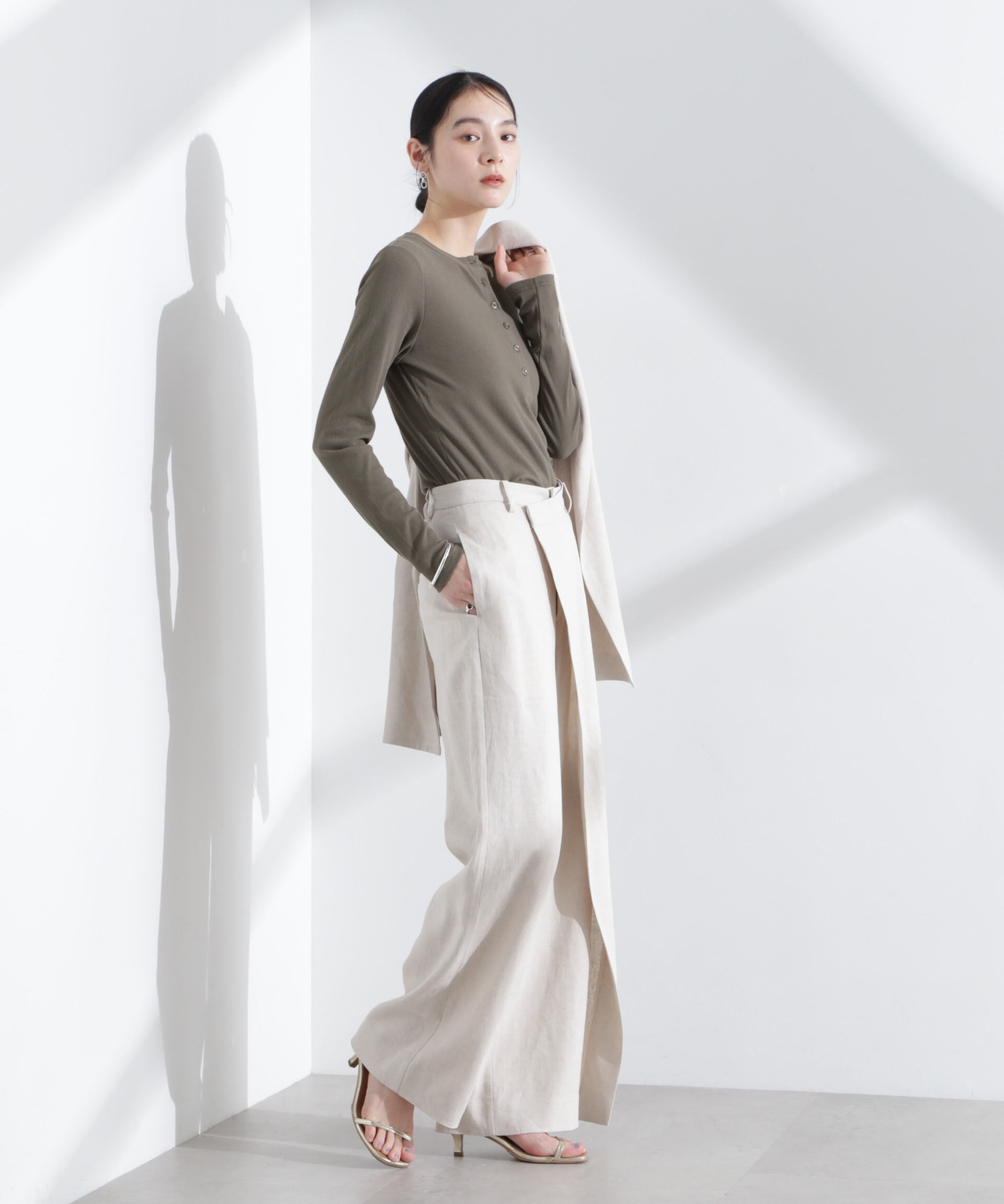 nano･universe「シアーリブヘンリーネックトップス」|Tシャツ・カットソー|