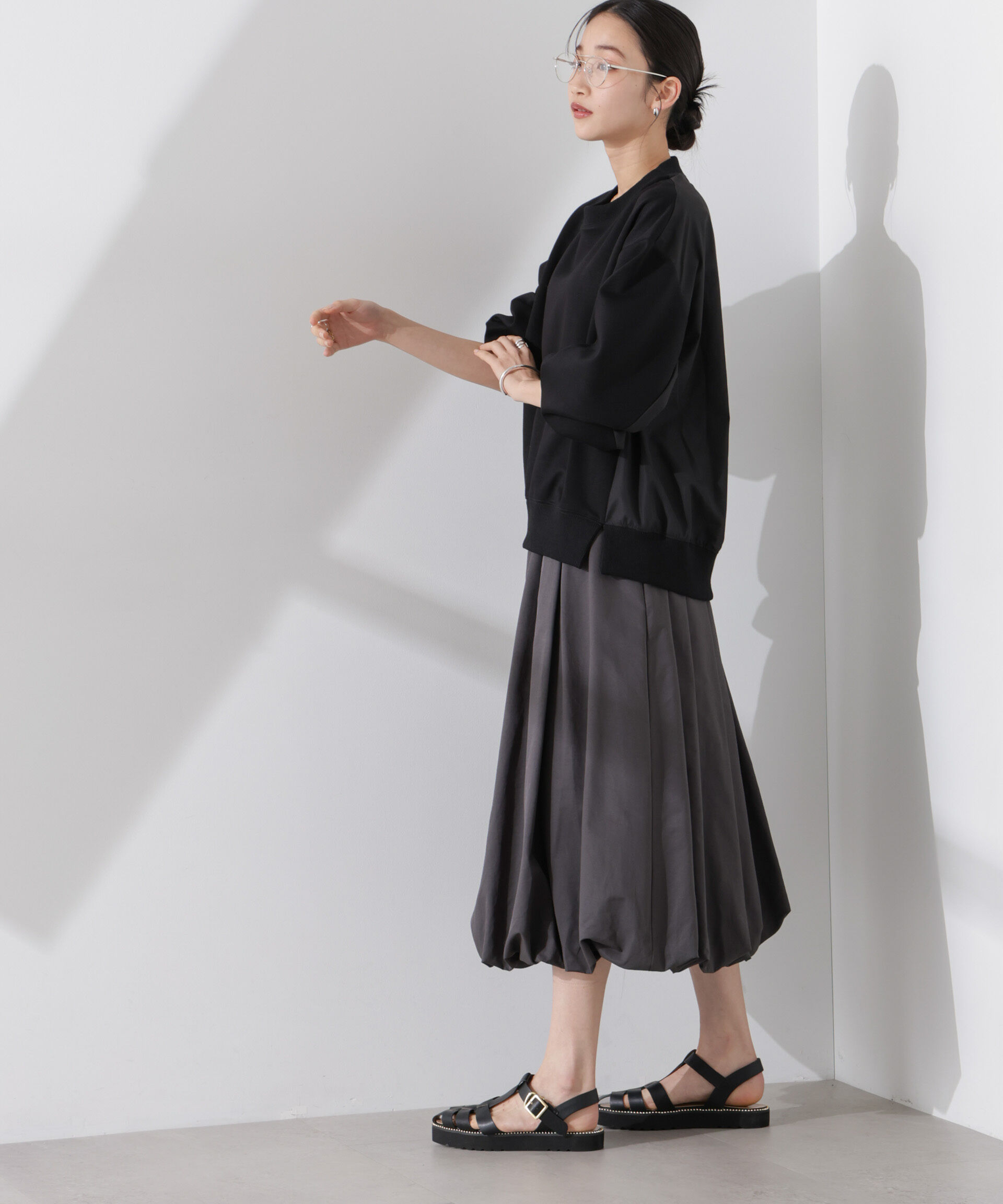 nano･universe「布帛コンビポンチカットトップス」|Tシャツ・カットソー|