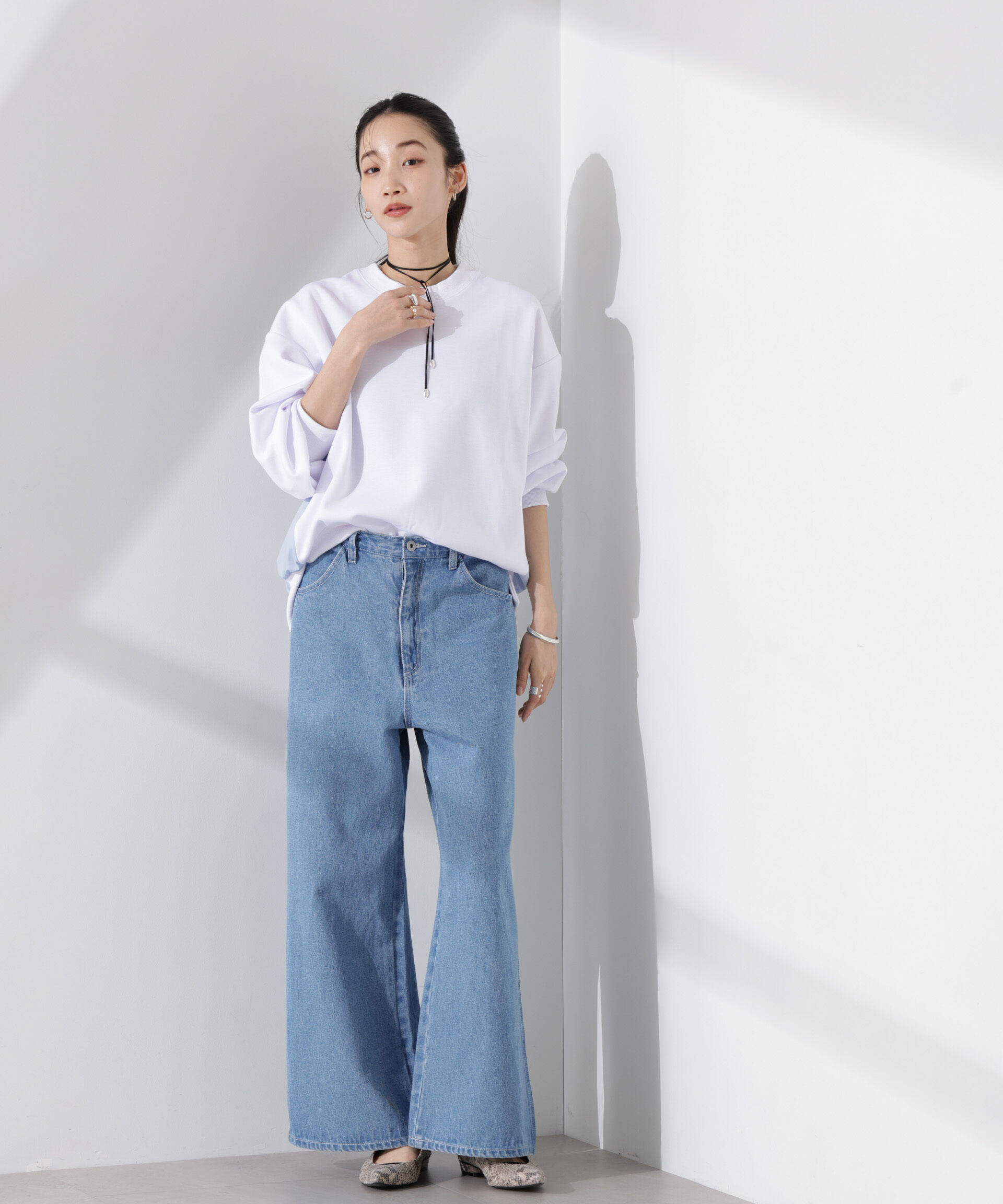 nano･universe「布帛コンビポンチカットトップス」|Tシャツ・カットソー|