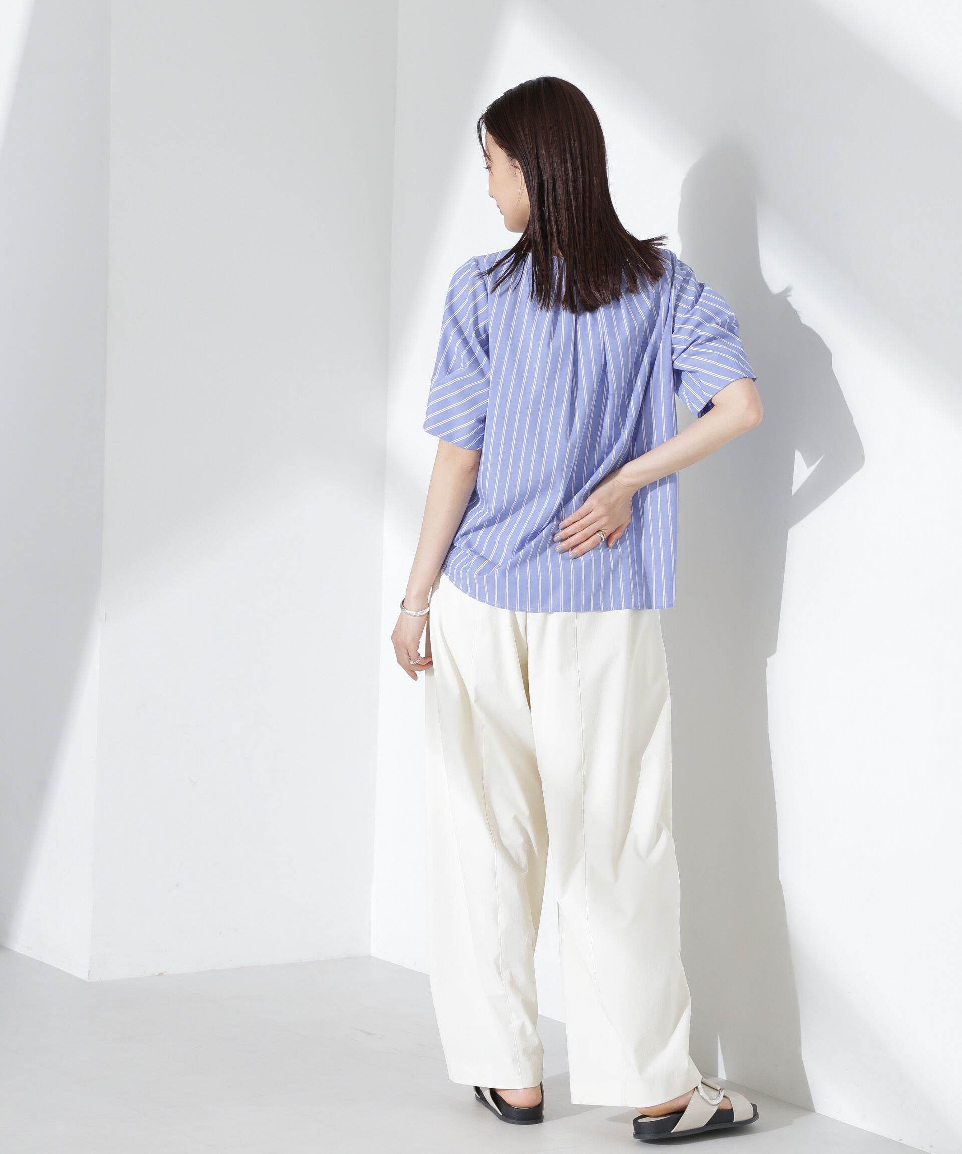 nano･universe「変形スリーブプルオーバーブラウス」|シャツ・ブラウス|