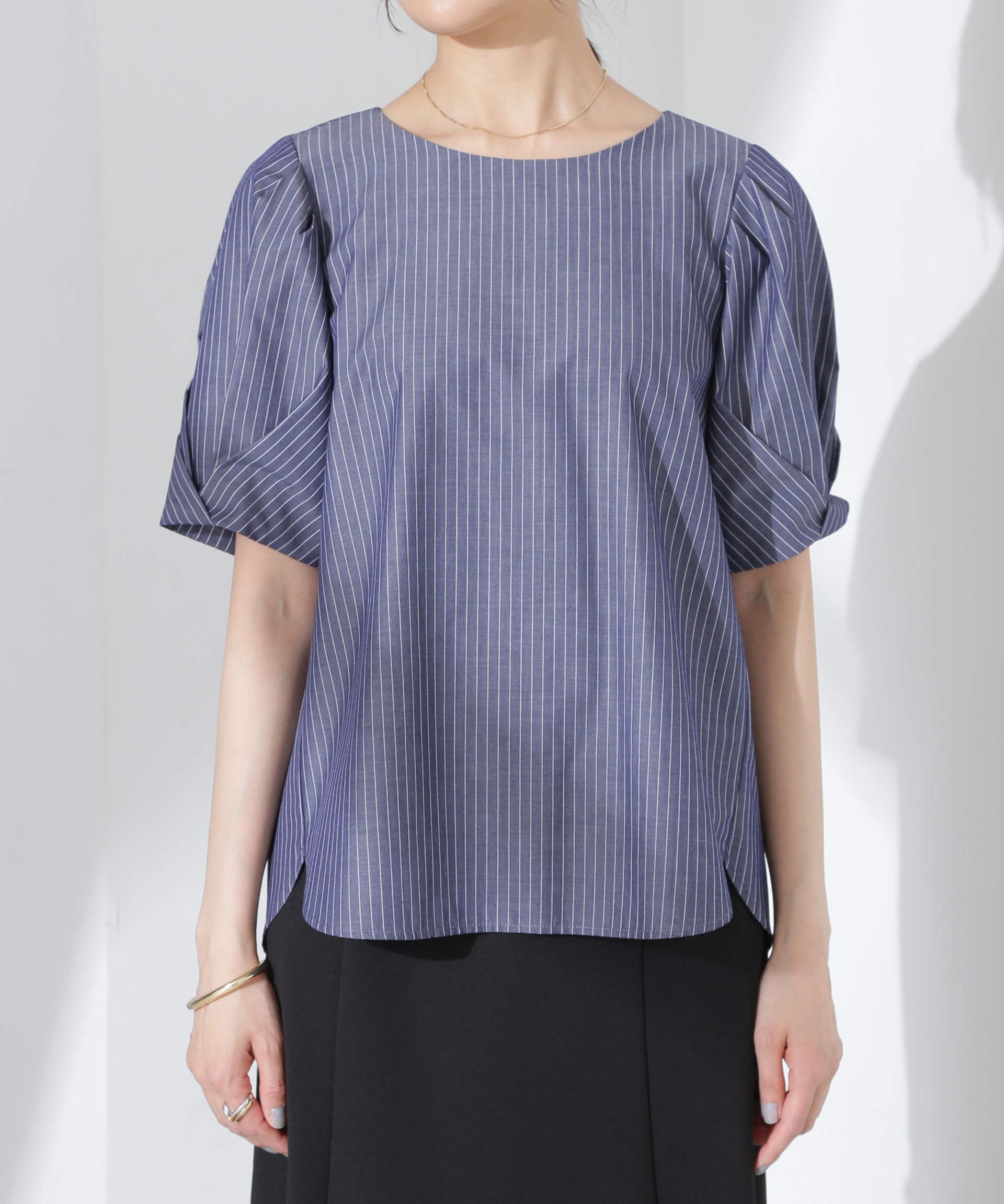 nano･universe「変形スリーブプルオーバーブラウス」|シャツ・ブラウス|