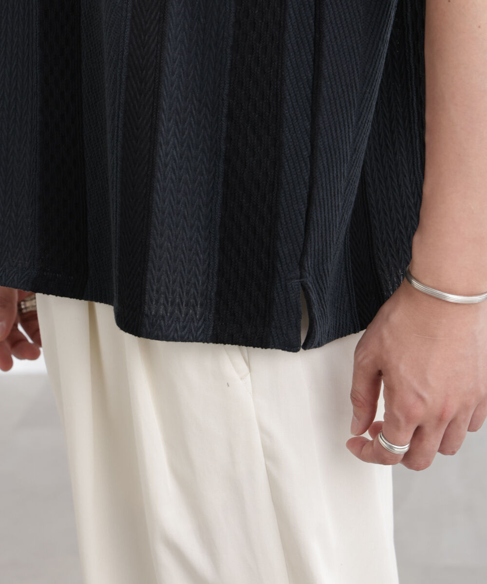 nano･universe「ストライプジャガードTシャツ 半袖」|Tシャツ・カットソー|