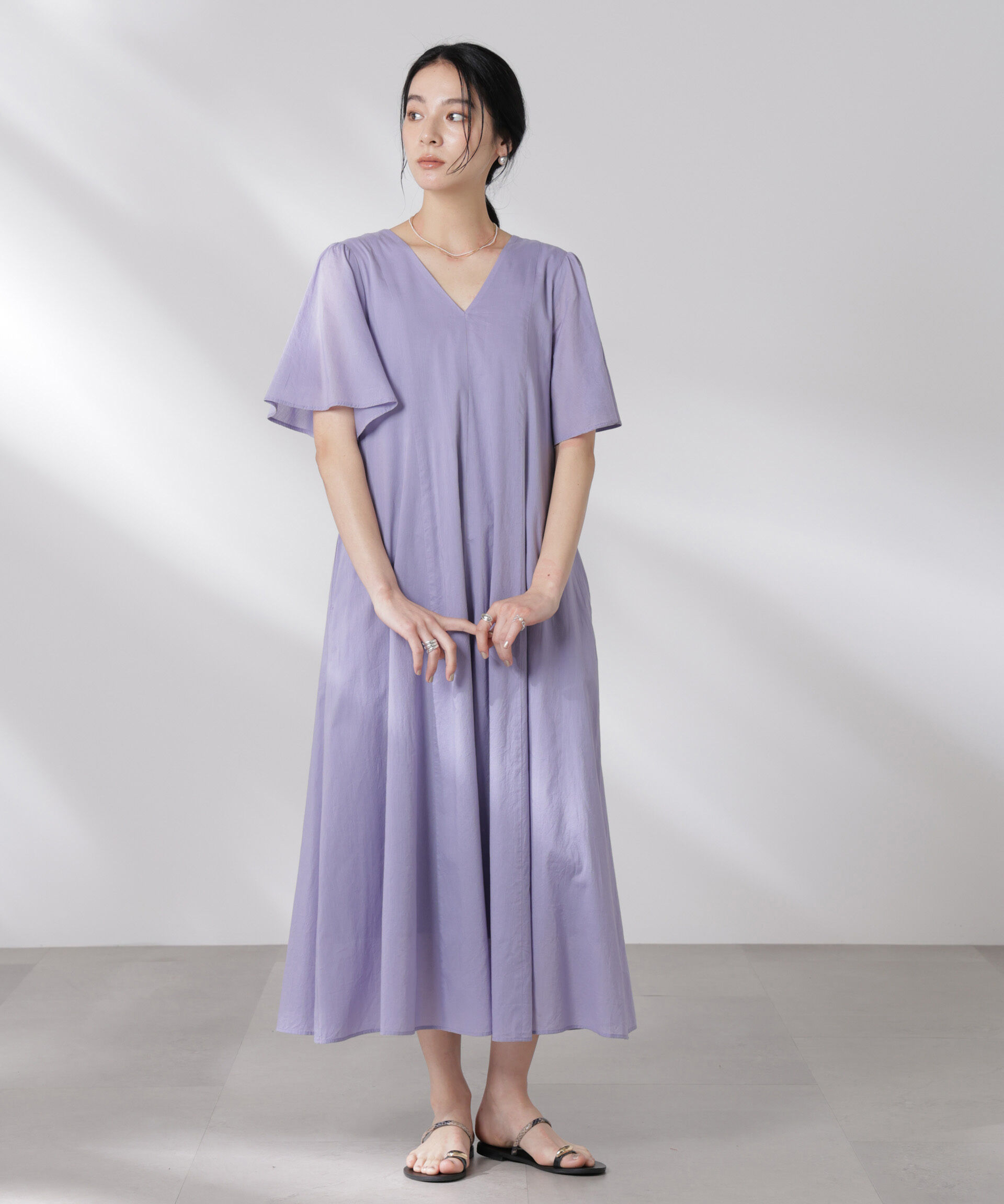 nano･universe「made in india コットンフレアワンピース」|ワンピース|L.パープル1