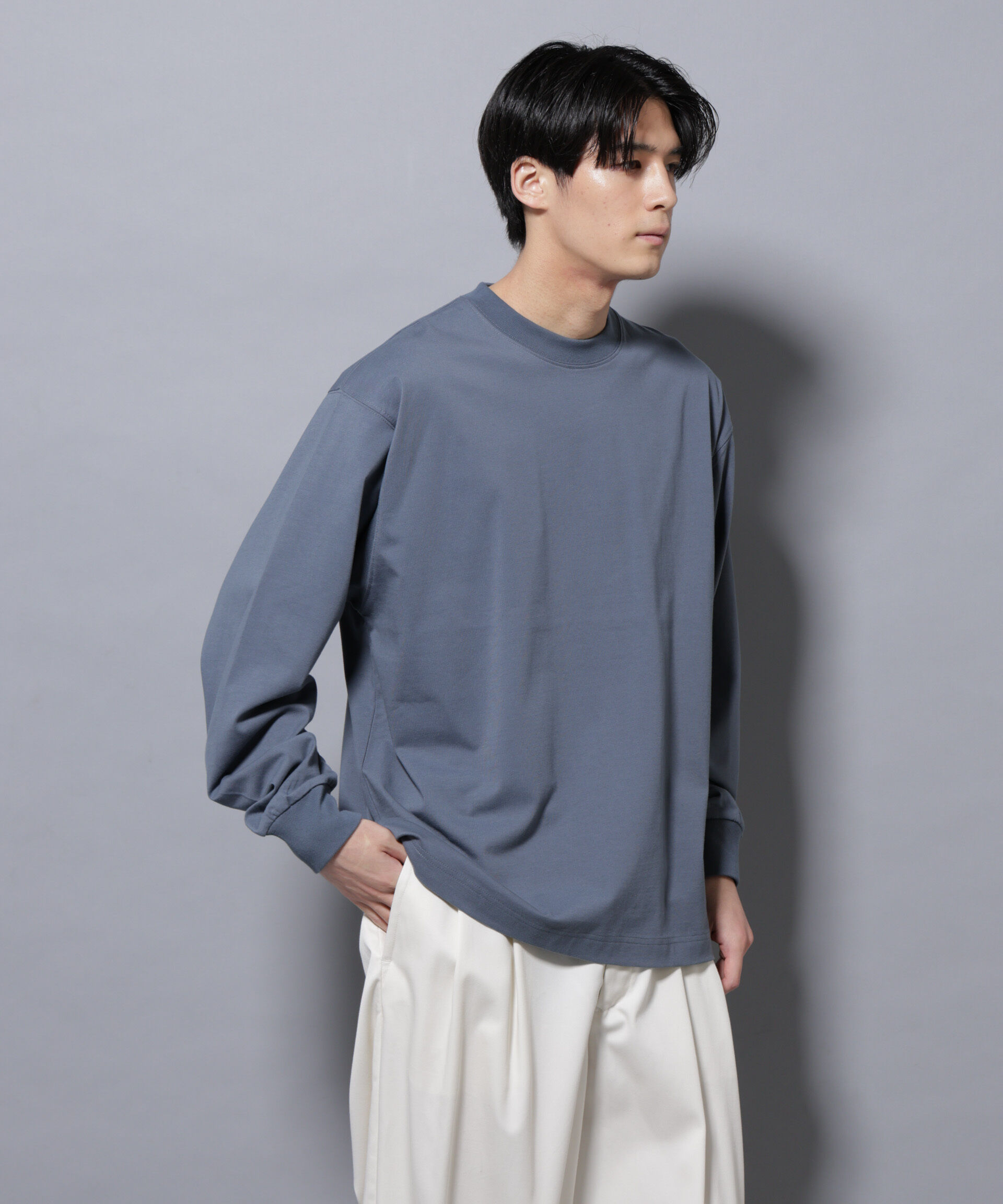 nano･universe「ビックシルエットワンポイントTシャツ 長袖」|Tシャツ・カットソー|