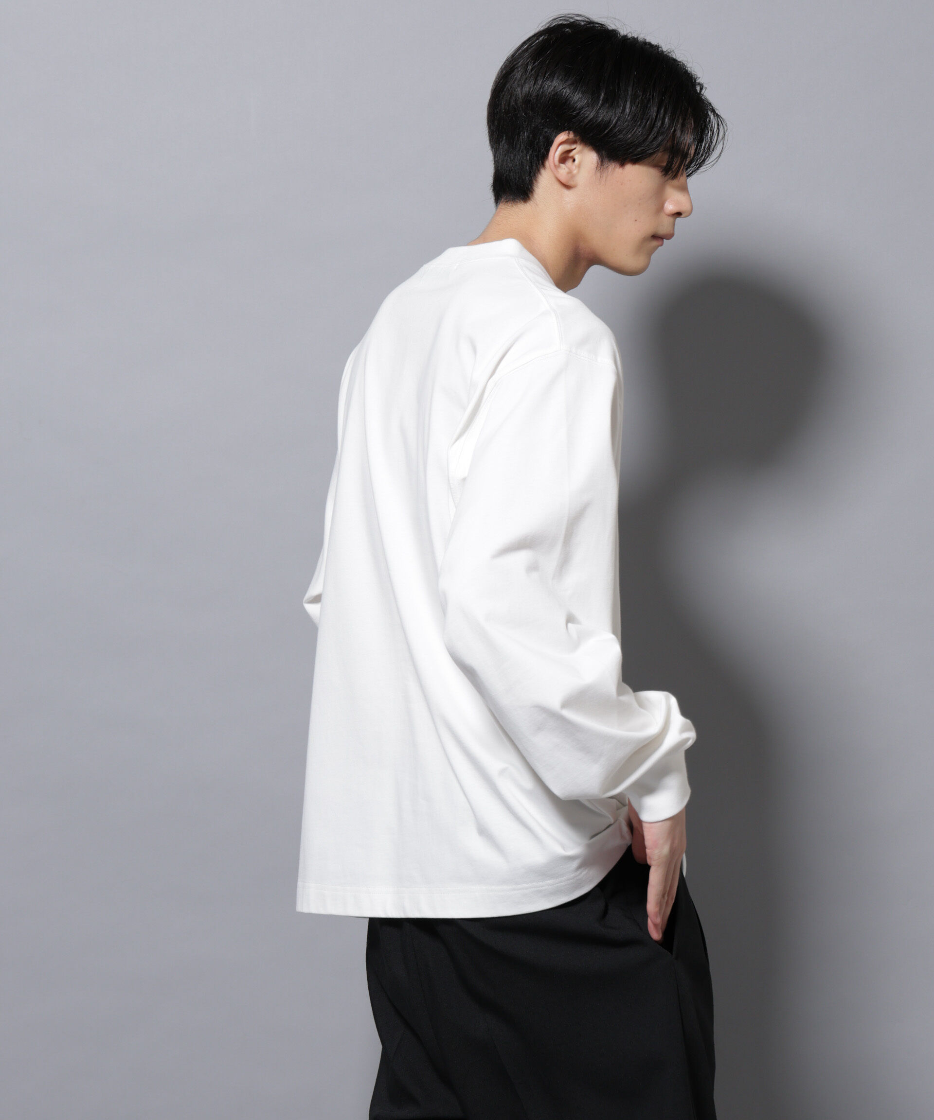 nano･universe「ビックシルエットワンポイントTシャツ 長袖」|Tシャツ・カットソー|