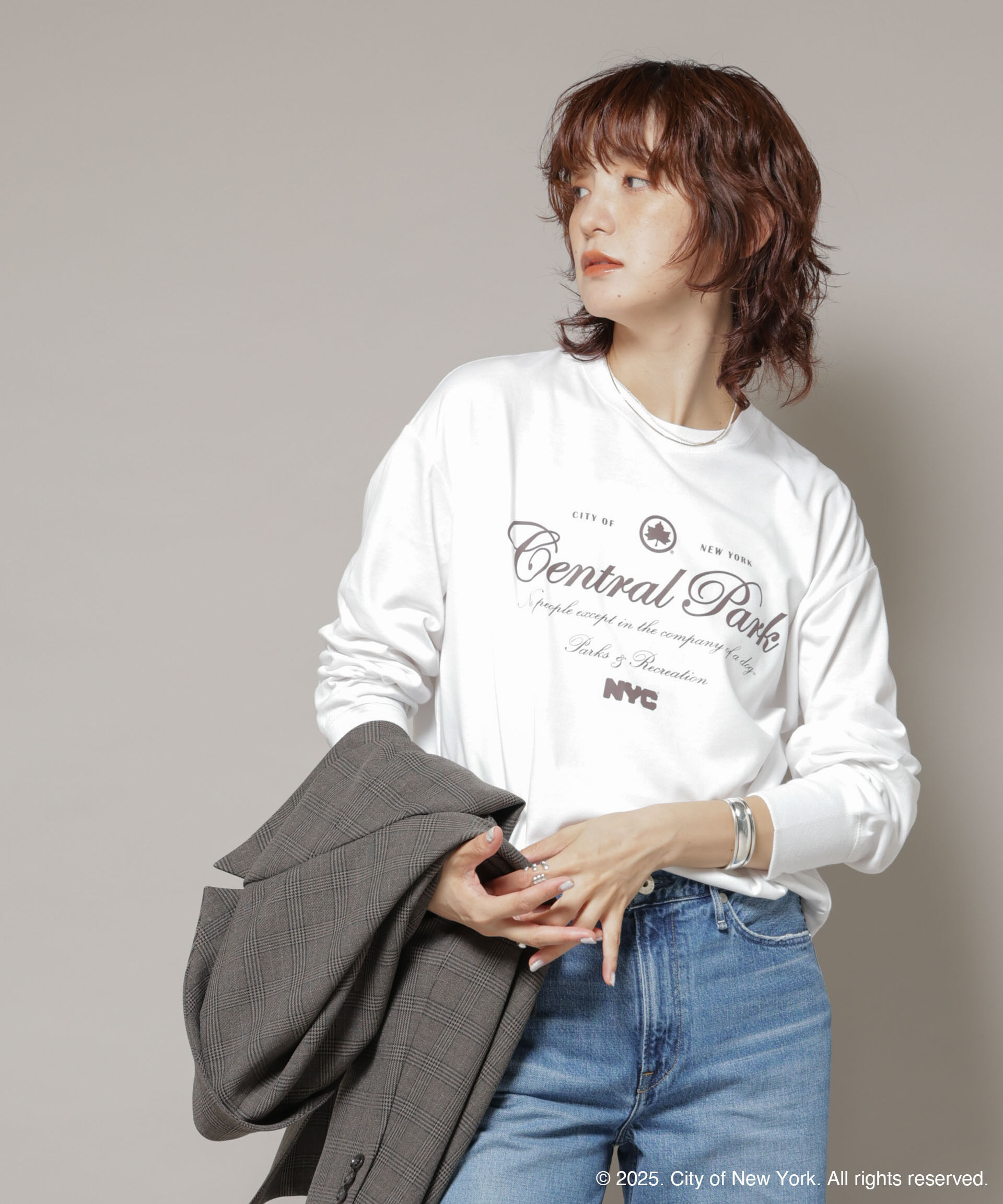 nano･universe「GOOD ROCK SPEED&times;Anti Soaked(R) 汗染み防止 NYC ロンT」|Tシャツ・カットソー|ホワイト