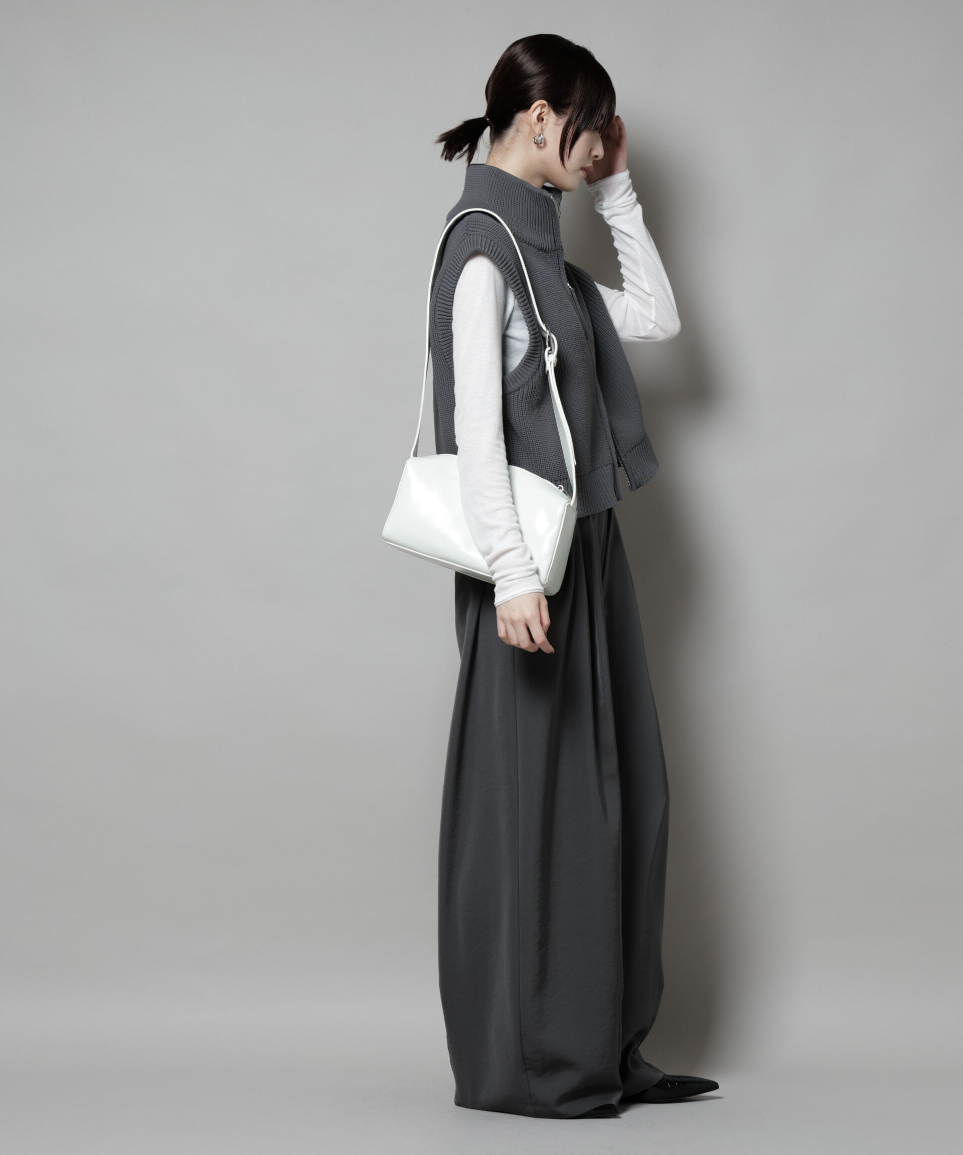 nano･universe「ダブルジップアップドライバーズニットベスト」|ニット・セーター|