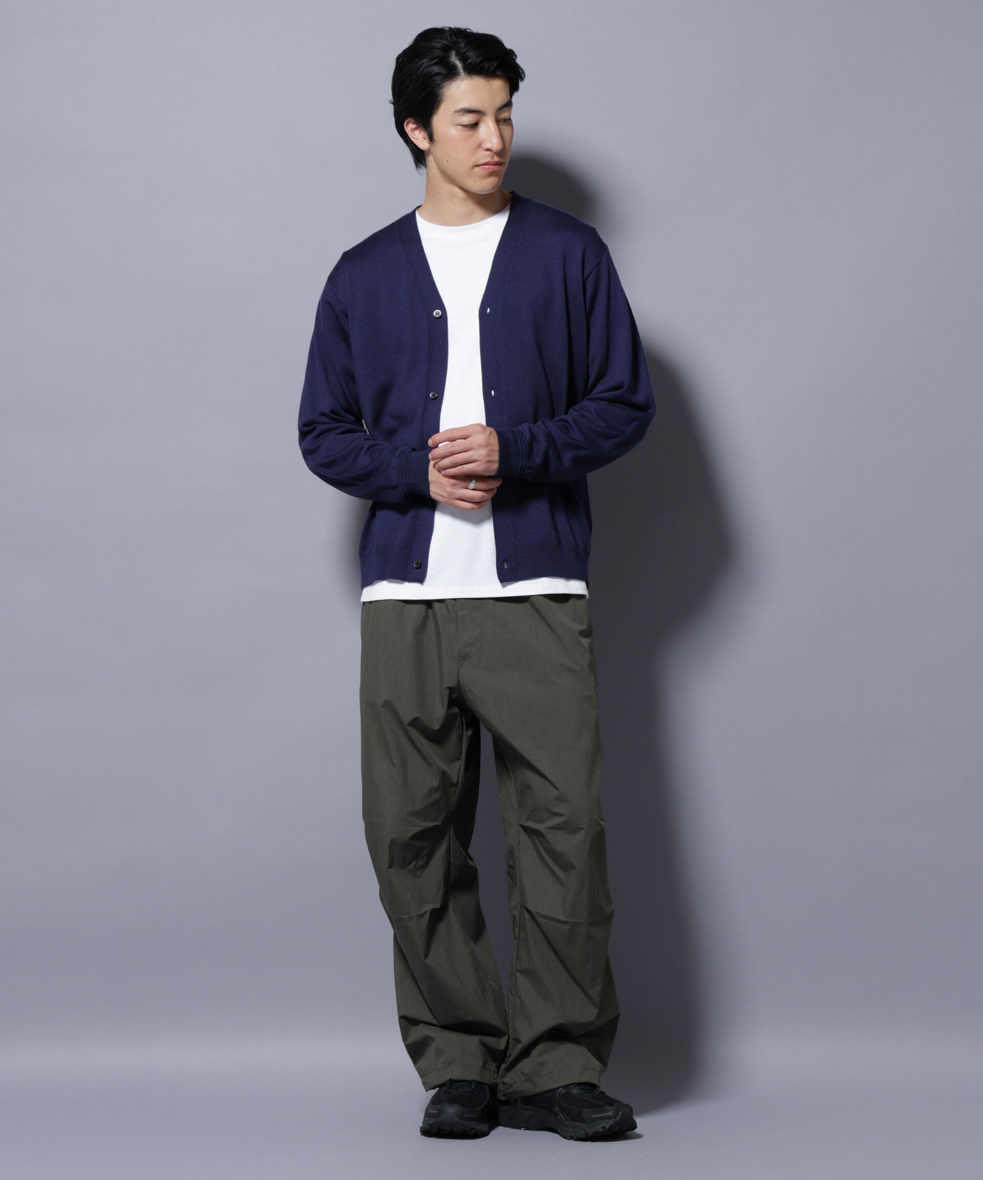 nano･universe「タスマニアミックスベーシックカーディガン」|ニット・セーター|