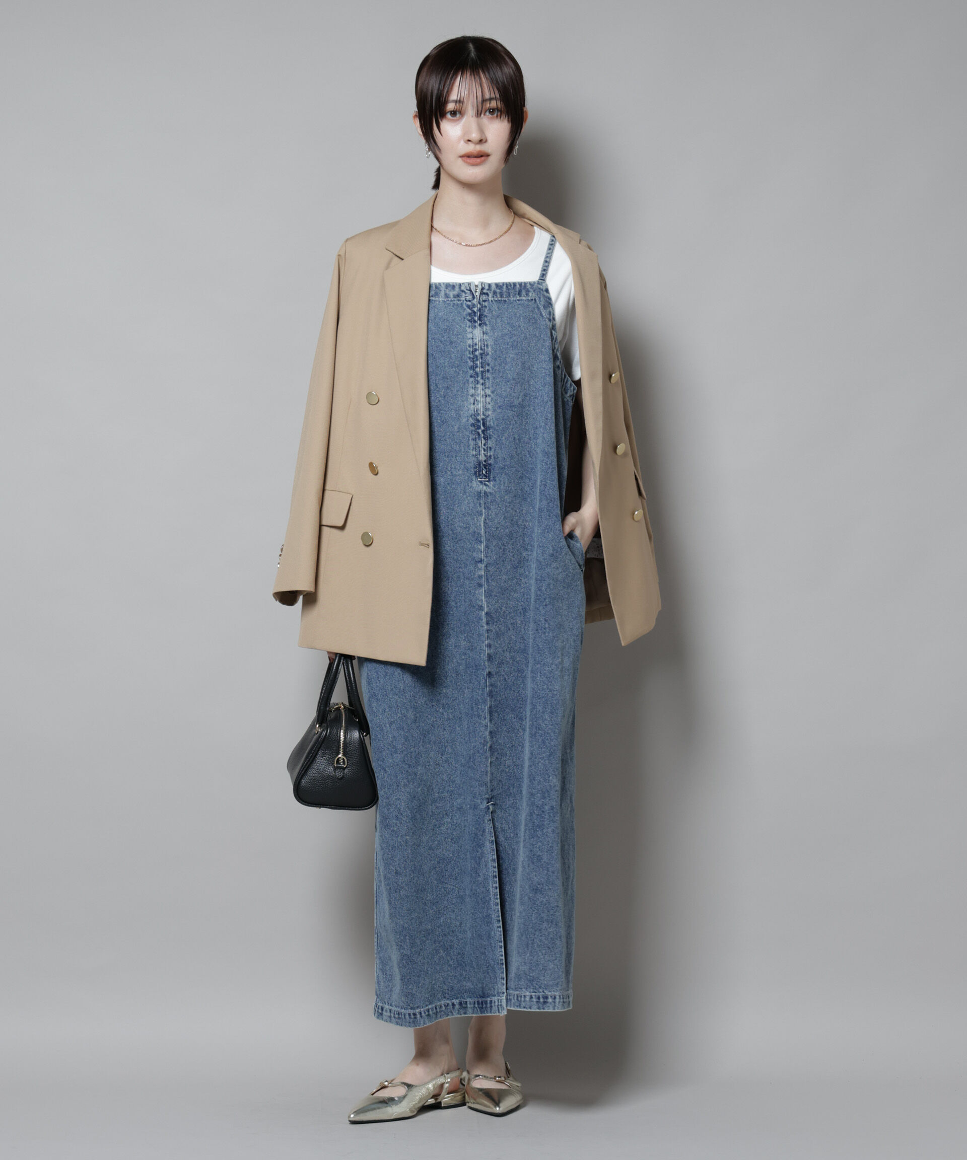 nano･universe「前後2wayデニムキャミソールワンピース」|ワンピース|