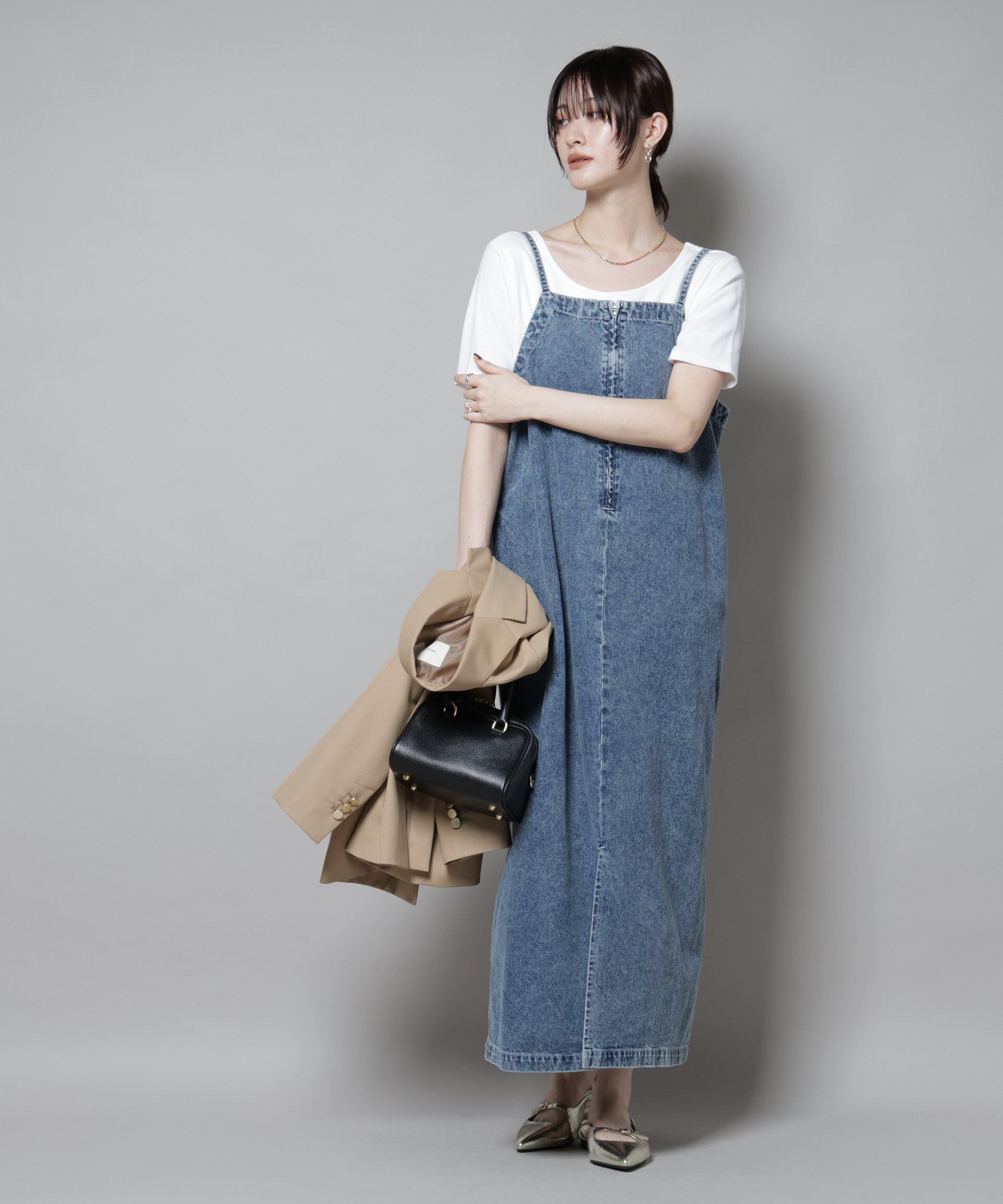 nano･universe「前後2wayデニムキャミソールワンピース」|ワンピース|