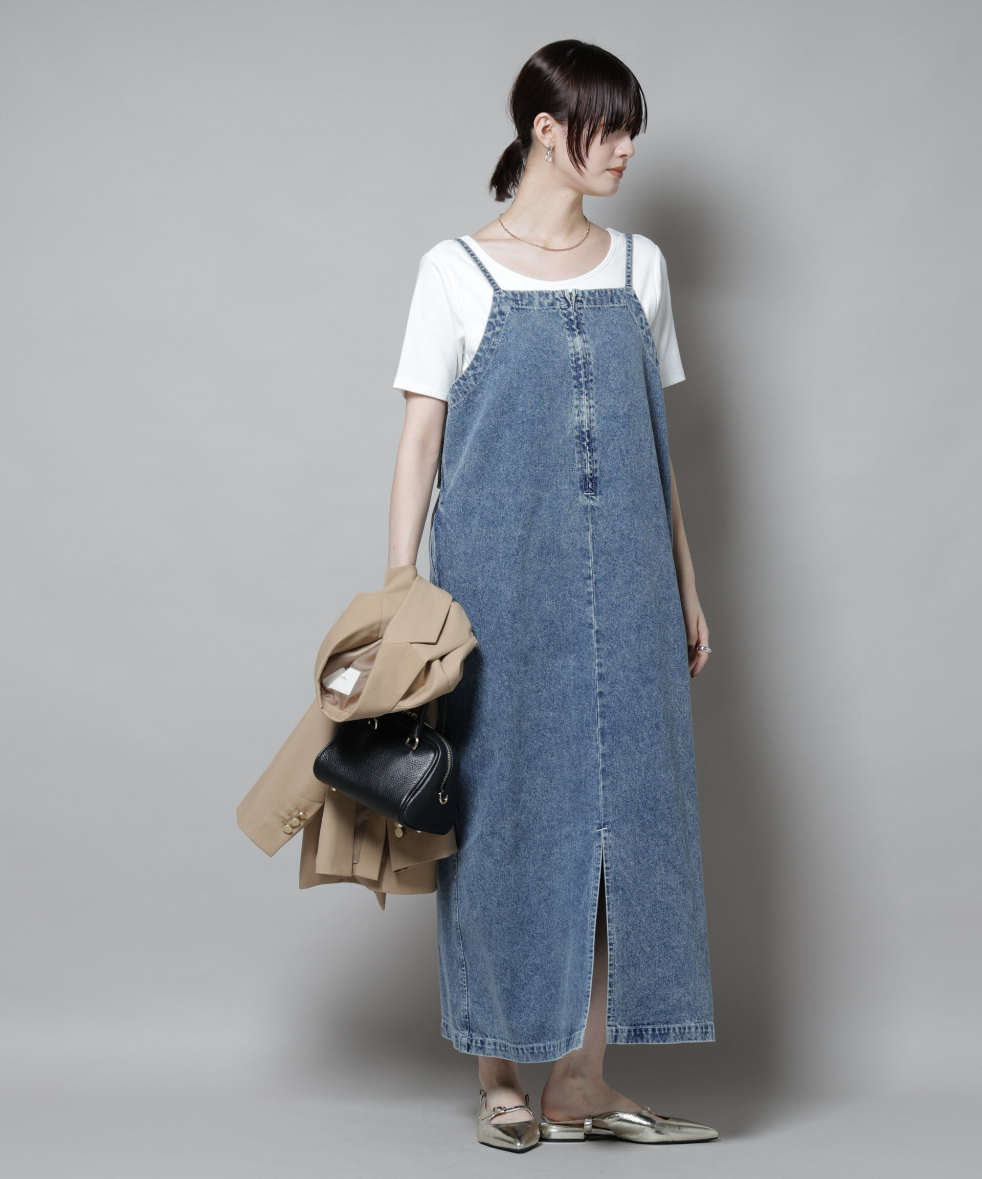 nano･universe「前後2wayデニムキャミソールワンピース」|ワンピース|