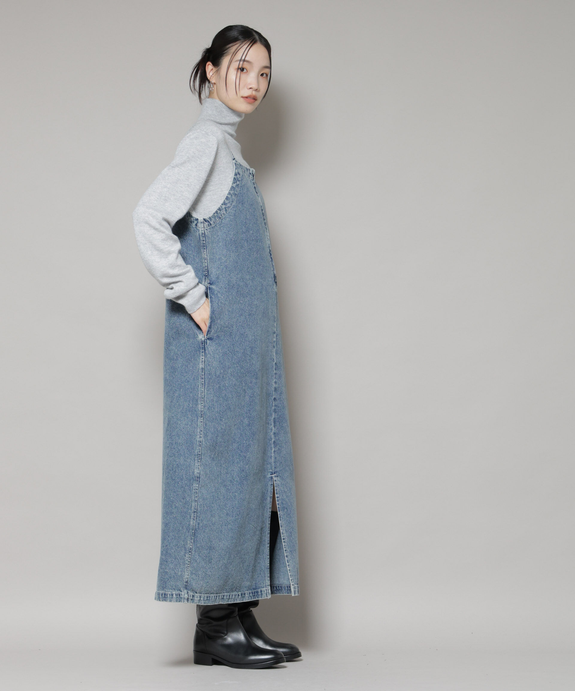 nano･universe「前後2wayデニムキャミソールワンピース」|ワンピース|