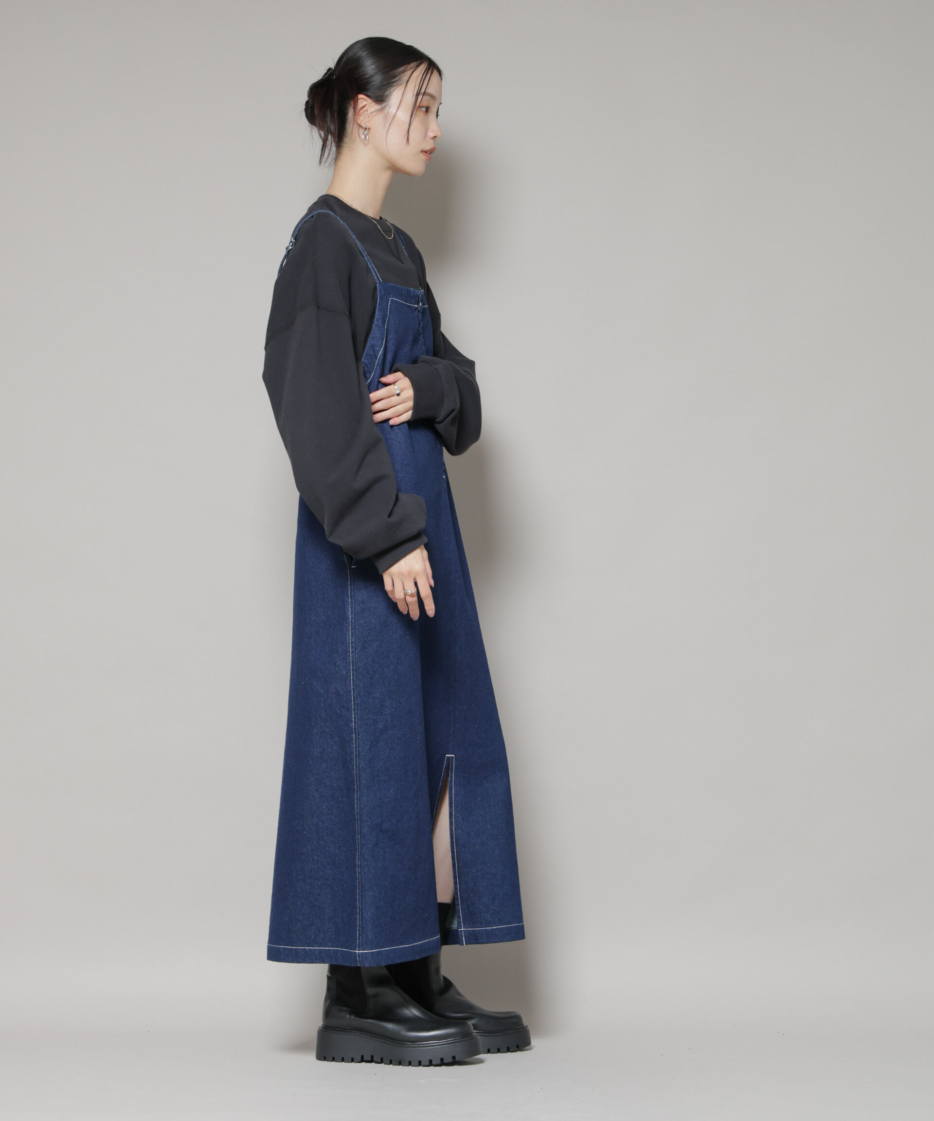 nano･universe「前後2wayデニムキャミソールワンピース」|ワンピース|