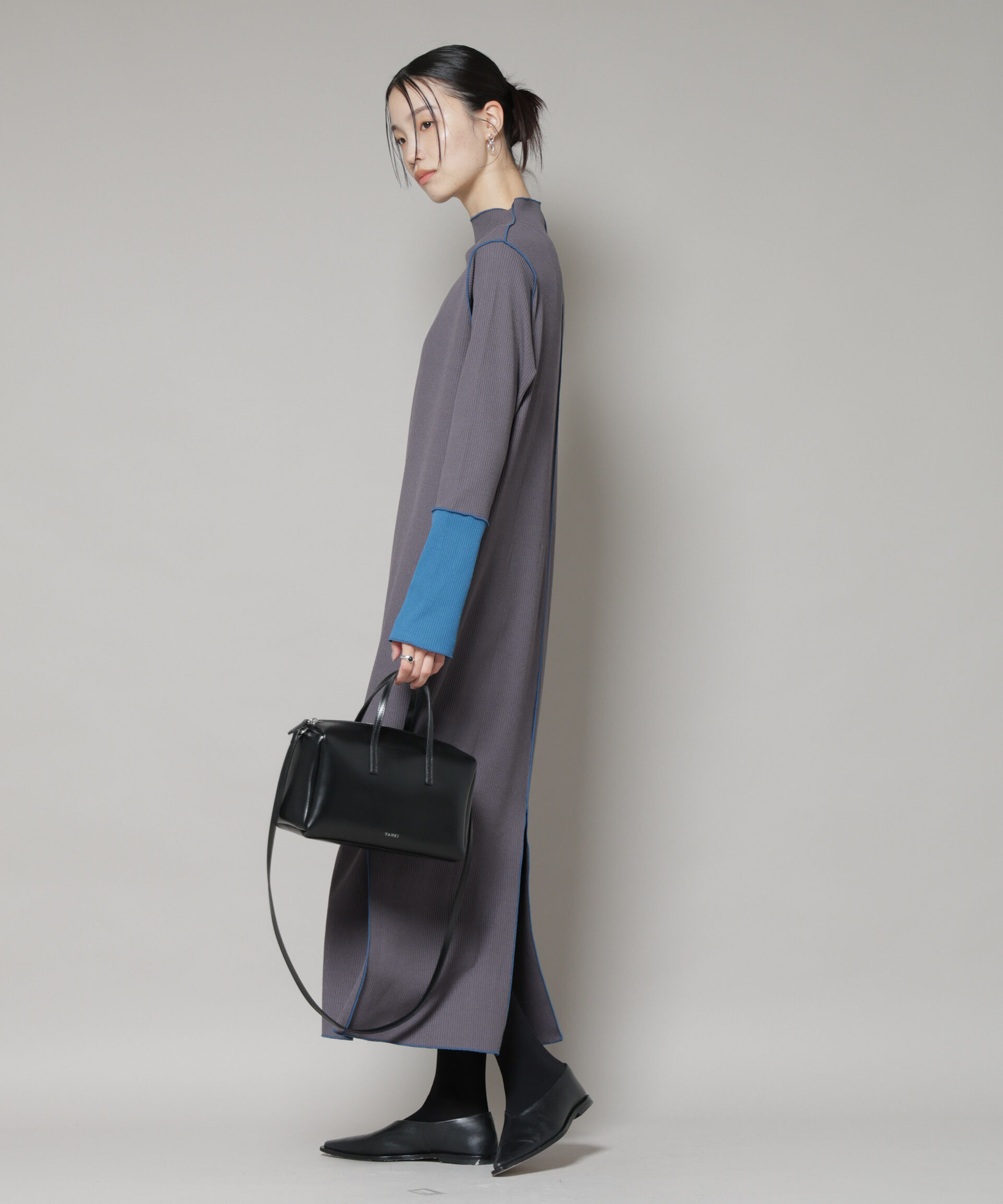 nano･universe「テレコリブ配色メローワンピース」|ワンピース|