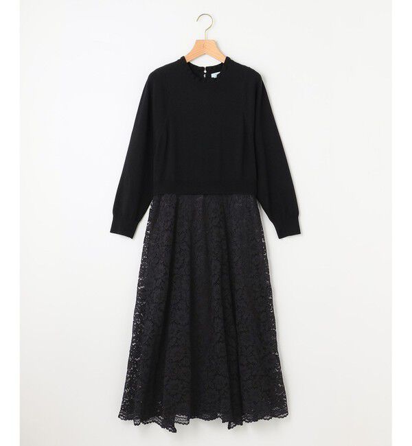 組曲「【セレモニー対応可】レーススカート付きニット ワンピース」|ドレス|