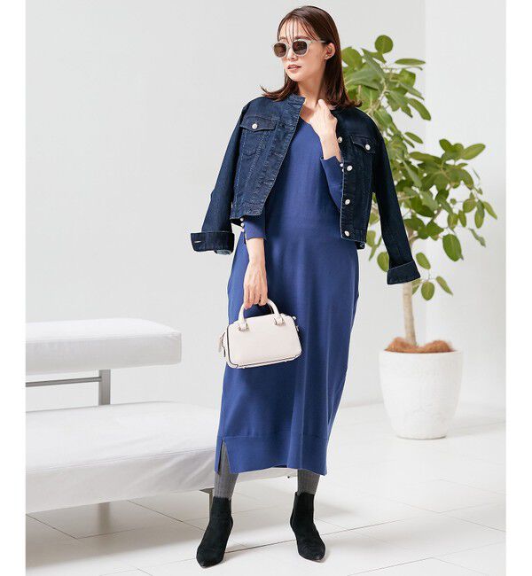 組曲「【洗える】Ｖネックニット ワンピース」|ワンピース|