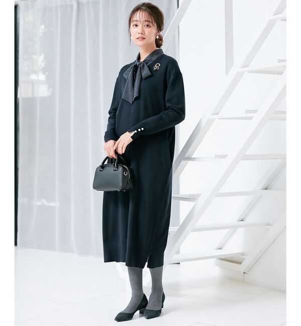 組曲「【洗える】Ｖネックニット ワンピース」|ワンピース|