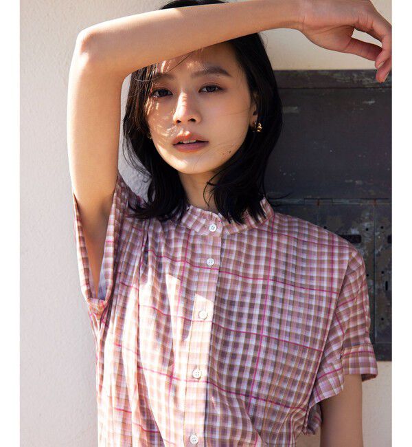 組曲「【洗える】シアーチェック ブラウス」|シャツ・ブラウス|イエロー系3