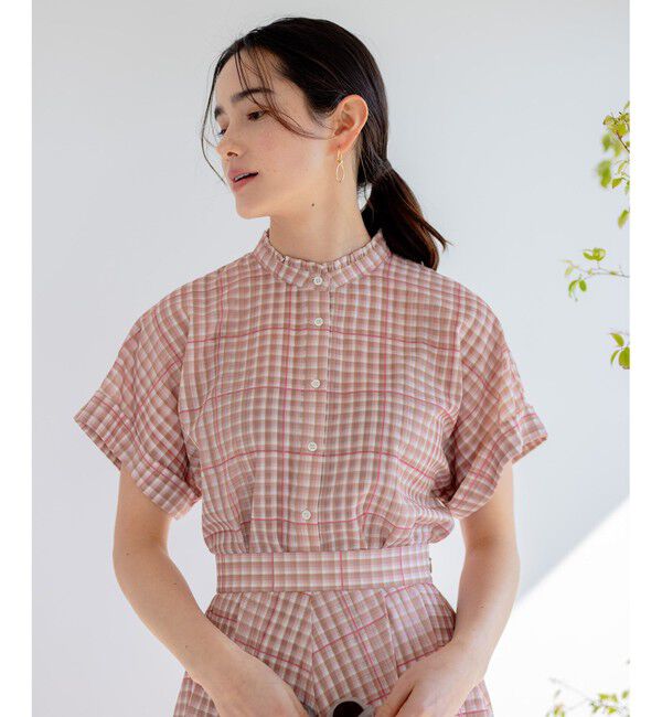 組曲「【洗える】シアーチェック ブラウス」|シャツ・ブラウス|