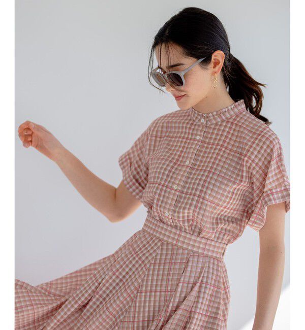 組曲「【洗える】シアーチェック ブラウス」|シャツ・ブラウス|