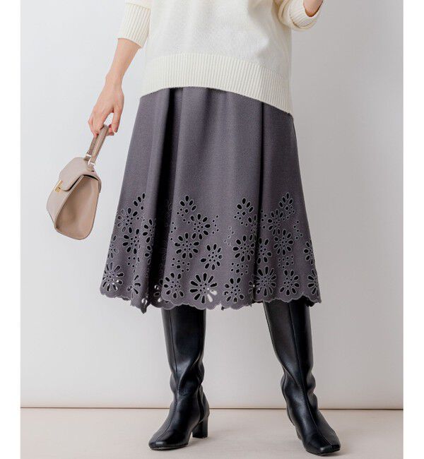 組曲「ウォームレース スカート」|スカート|グレー系