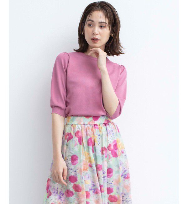 組曲「【UVケア・接触冷感】MINA 6分袖ニットプルオーバー」|ニット・セーター|ﾋﾟｵﾆｰﾋ