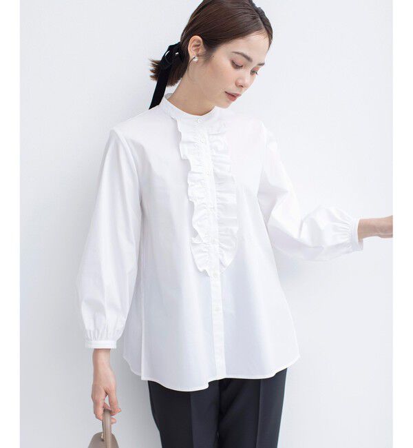 組曲「コンパクトシャーティング フリルブラウス」|シャツ・ブラウス|