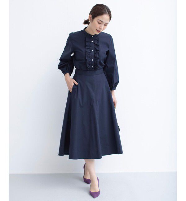 組曲「コンパクトシャーティング フリルブラウス」|シャツ・ブラウス|