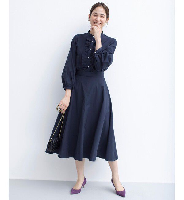 組曲「コンパクトシャーティング フリルブラウス」|シャツ・ブラウス|