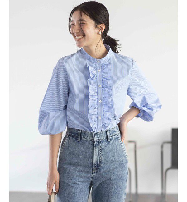 組曲「コンパクトシャーティング フリルブラウス」|シャツ・ブラウス|