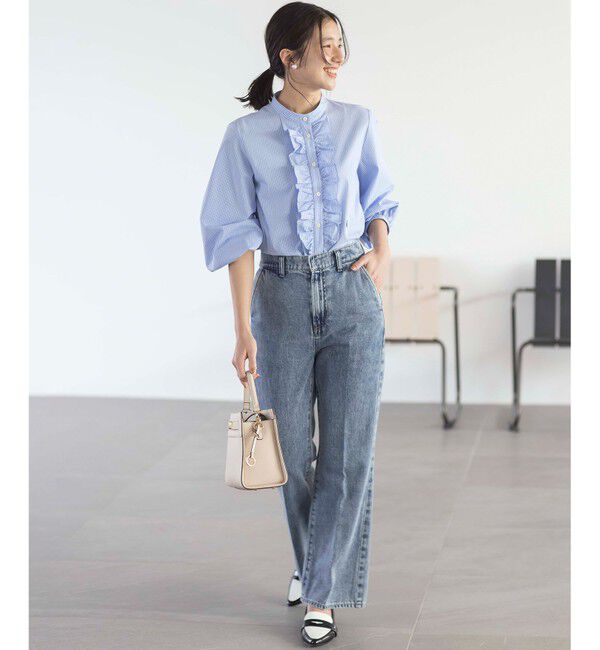 組曲「コンパクトシャーティング フリルブラウス」|シャツ・ブラウス|