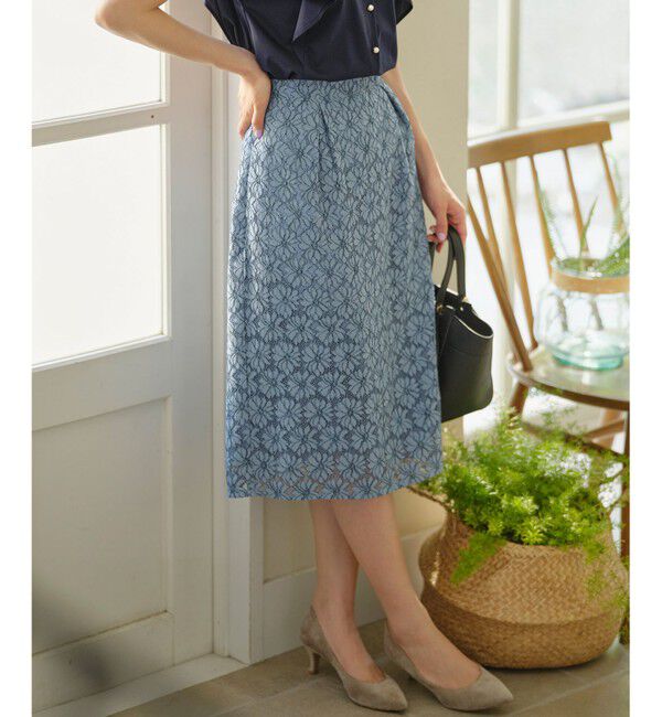 組曲「マーガレットフラワーレース スカート」|スカート|ブルー系