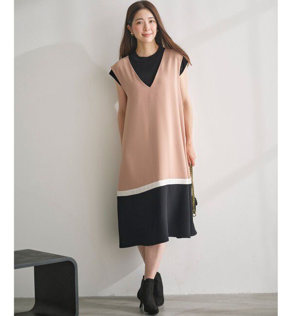 組曲「【2SET・WEB限定】バイカラー ジャンスカニットセット」|スーツ|ベージュ系