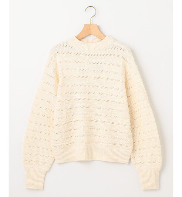 組曲「【WEB限定カラーあり】透かし編みバルキーボーダー柄ニット」|ニット・セーター|