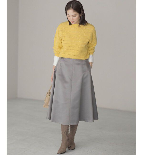 組曲「【WEB限定カラーあり】透かし編みバルキーボーダー柄ニット」|ニット・セーター|