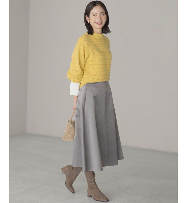 組曲「【WEB限定カラーあり】透かし編みバルキーボーダー柄ニット」|ニット・セーター|