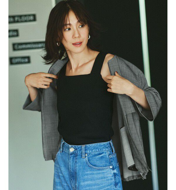 組曲「テレコスクエア タンクトップ」|タンクトップ|ブラック系