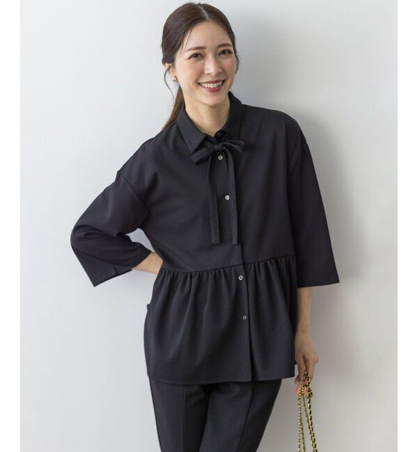 組曲「ジョーゼットジャージーボウタイチュニック ブラウス」|シャツ・ブラウス|