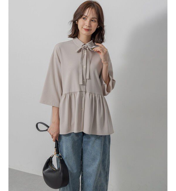組曲「ジョーゼットジャージーボウタイチュニック ブラウス」|シャツ・ブラウス|