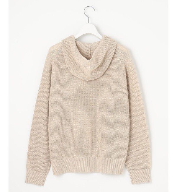 自由区「【洗える】リネンミドルゲージフーディ ニット」|パーカー|