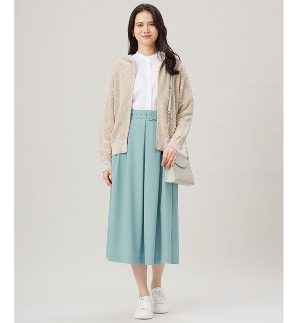 自由区「【洗える】リネンミドルゲージフーディ ニット」|パーカー|