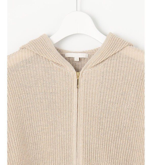 自由区「【洗える】リネンミドルゲージフーディ ニット」|パーカー|