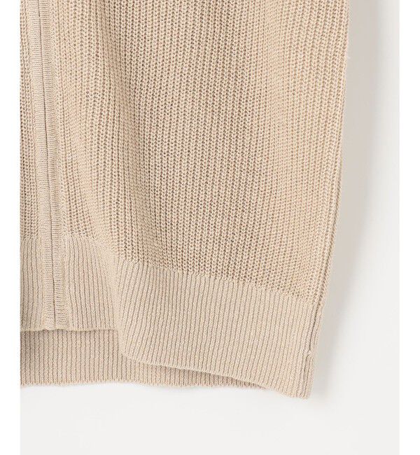 自由区「【洗える】リネンミドルゲージフーディ ニット」|パーカー|