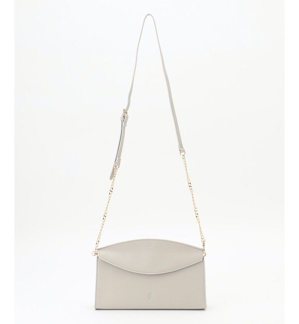 自由区「【SHIHOさん着用】フラップカーブミニクラッチ バッグ」|クラッチバッグ|ライトグレー