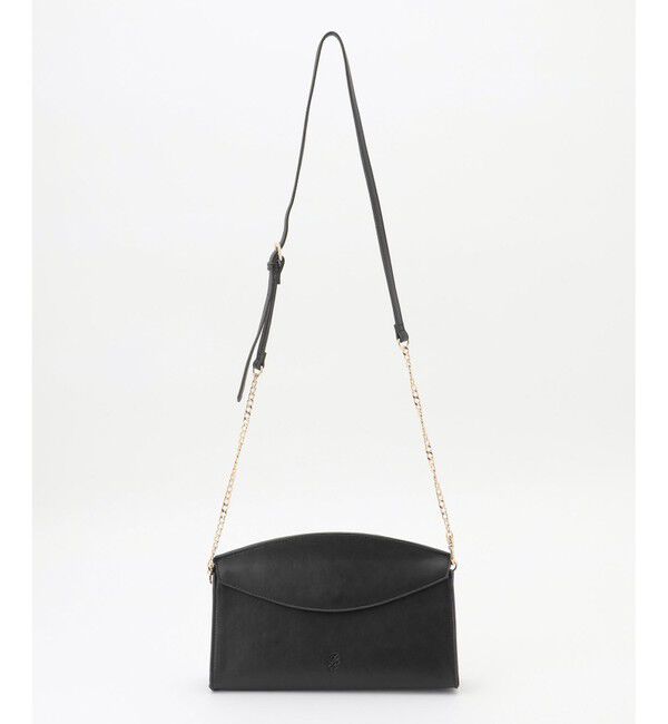 自由区「【SHIHOさん着用】フラップカーブミニクラッチ バッグ」|クラッチバッグ|ブラック