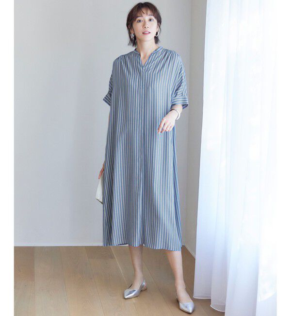 自由区「【接触冷感・UVケア・抗菌防臭・洗える】リヨセルポプリンシャツ ワンピース」|ワンピース|ﾌﾞﾙｰｽﾄ