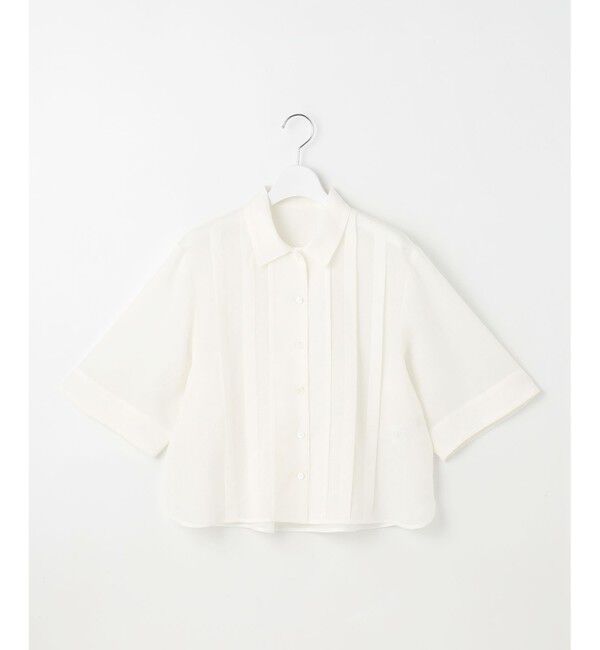 自由区「【カタログ掲載・接触冷感・洗える】シアーラミーローンクロップド丈 ブラウス」|シャツ・ブラウス|