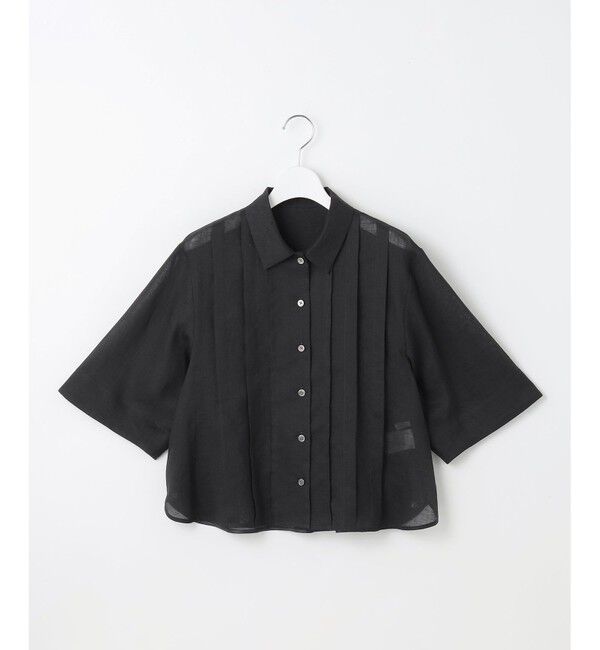 自由区「【カタログ掲載・接触冷感・洗える】シアーラミーローンクロップド丈 ブラウス」|シャツ・ブラウス|