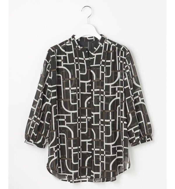 自由区「ジオメトリックレトロプリント ブラウス」|シャツ・ブラウス|